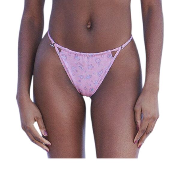 Frankie's Bikinis Other - Frankies Bikinis By Victoria's Secret Yara Bikini Bottom Pink Paisley Size L New